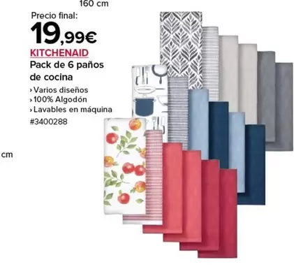 Oferta de Kitchenaid -  Pack De 6 Paños De Cocina por 19,99€ en Costco