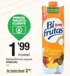 Oferta de Bifrutas - Bebida  Tropical por 1,99€ en SPAR Fragadis