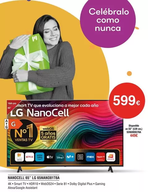 Oferta de LG - 65" 65NANO8116A por 599€ en Milar