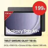 Oferta de Samsung - Tablet Galaxy Tab A9+ por 199€ en Milar