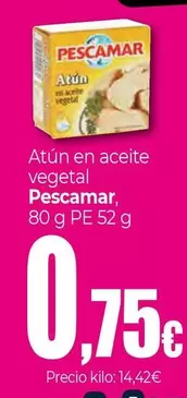 Oferta de Pescamar - Atun En Aceite Vegetal por 0,75€ en Unide Market