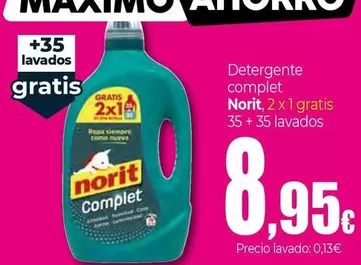 Oferta de Norit - Detergente Complet por 8,95€ en Unide Market