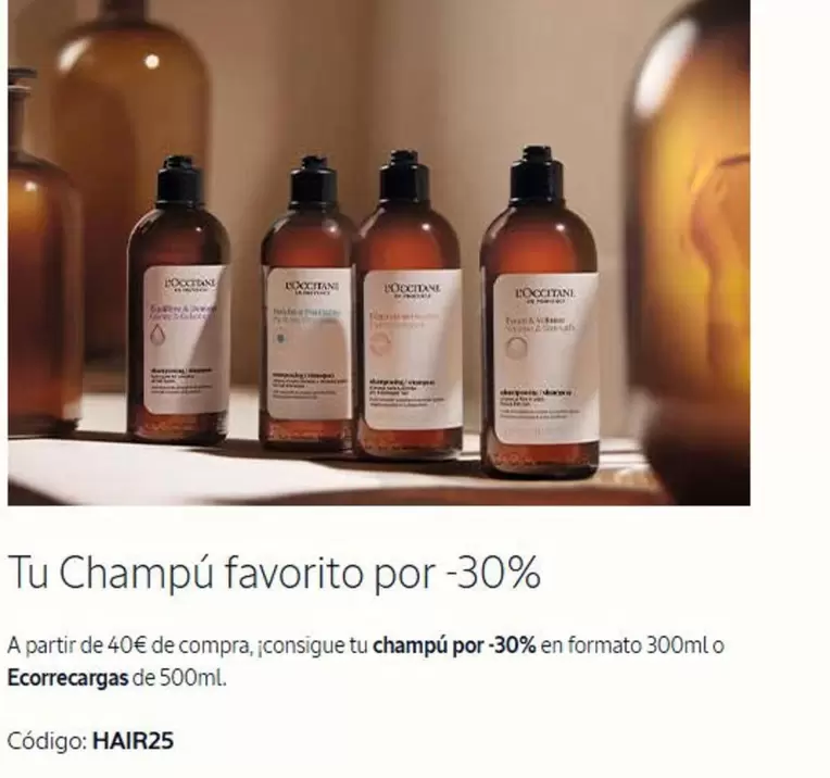 Oferta de Codigo: Hair25 en L'Occitane