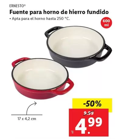 Oferta de Ernesto - Fuente Para Horno De Hierro Fundido por 4,99€ en FACTORI discount