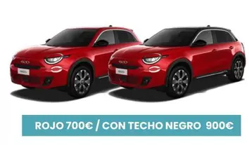 Oferta de Rojo 700€ / Con Techo Negro 900€ por 900€ en Fiat