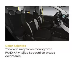 Oferta de Color Asientos Tapiceria Negra Con Monograma Y Tejido en Fiat