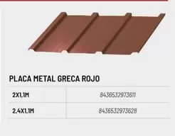 Oferta de Placa Metal Greca Rojo en Brico Depôt