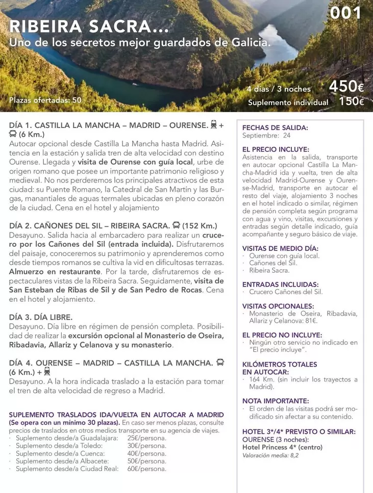 Oferta de Ribeira Sacra por 450€ en Nautalia Viajes