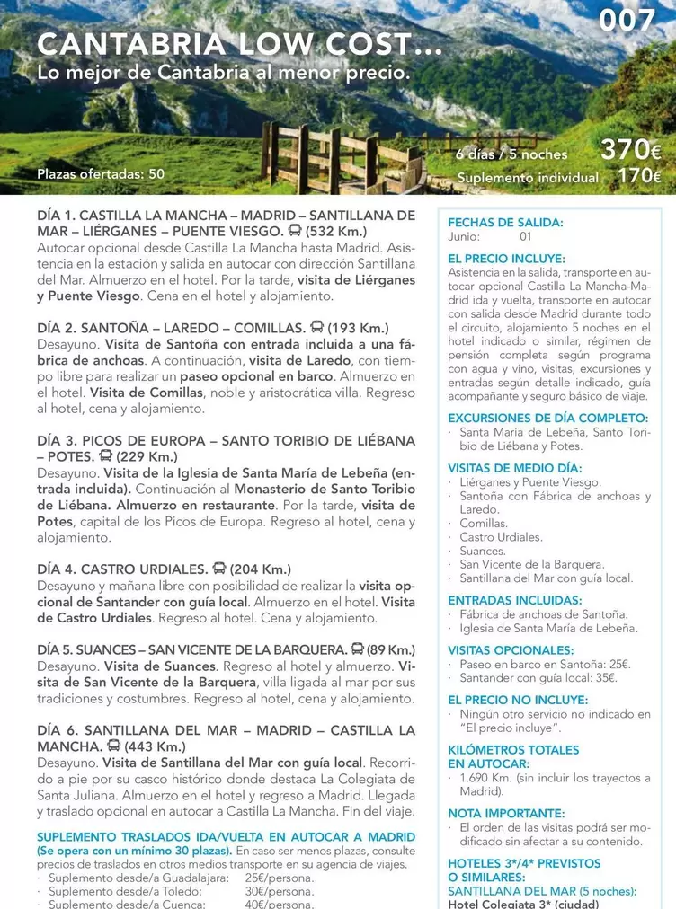 Oferta de Cantabria Low Cost por 370€ en Nautalia Viajes