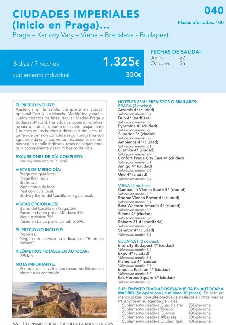 Oferta de Ciudades Imperiales por 1325€ en Nautalia Viajes
