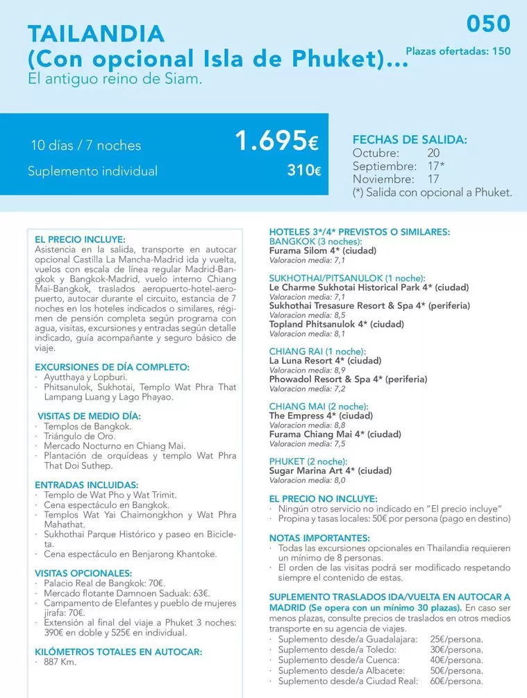 Oferta de Tailandia (Con Opcional Isla De Phuket) por 1695€ en Nautalia Viajes