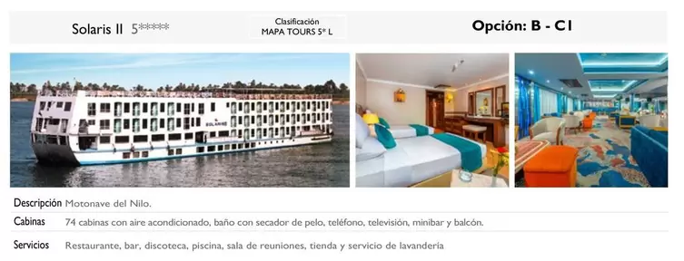 Oferta de Solaris II 5 Clasificación MAPA TOURS 5* L Opción: B-CI  en Nautalia Viajes