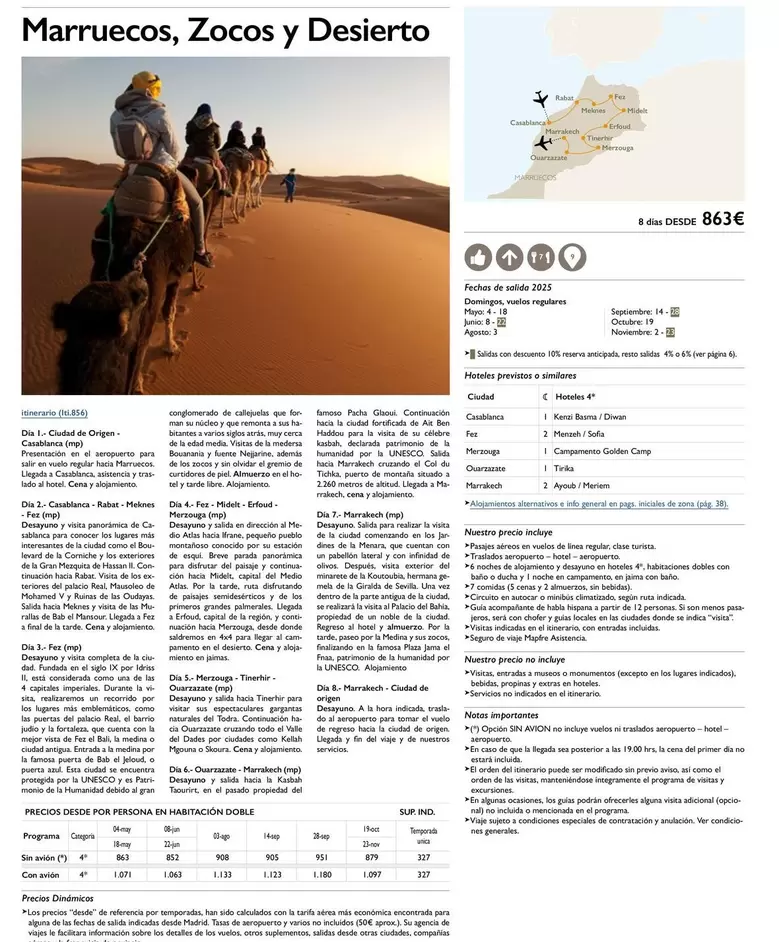 Oferta de Marruecos/ Zocos Y Desierto por 863€ en Nautalia Viajes