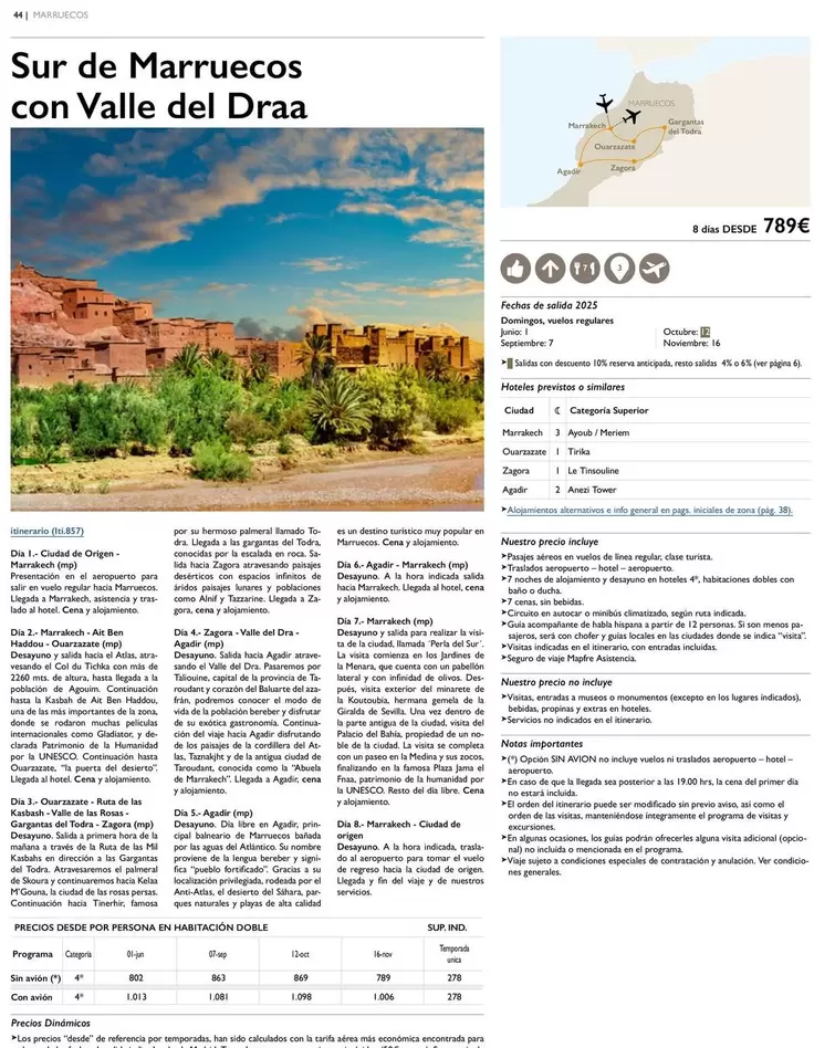 Oferta de Sur De Marruecos Con Valle Del Draa por 789€ en Nautalia Viajes