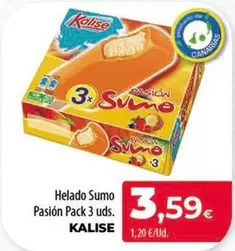 Oferta de Kalise - Helado Sumo Pasion Pack 3 Uds por 3,59€ en SPAR Lanzarote