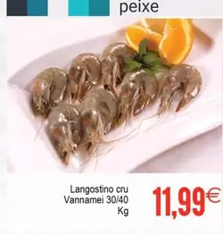 Oferta de Langostino Cru Vannamei 30/40 por 11,99€ en Plenus Supermercados