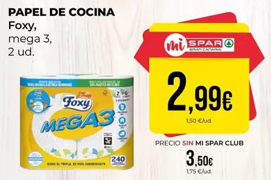 Oferta de Foxy - Papel De Cocina por 2,99€ en SPAR Gran Canaria