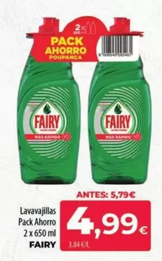 Oferta de Fairy - Lavavajillas Pack Ahorro por 4,99€ en Spar La Palma