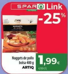 Oferta de Artiq - Nuggets De Pollo Bolsa por 1,99€ en Spar La Palma