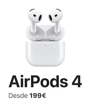 Oferta de Apple - Airpods 4 por 199€ en Centro Hogar Sanchez
