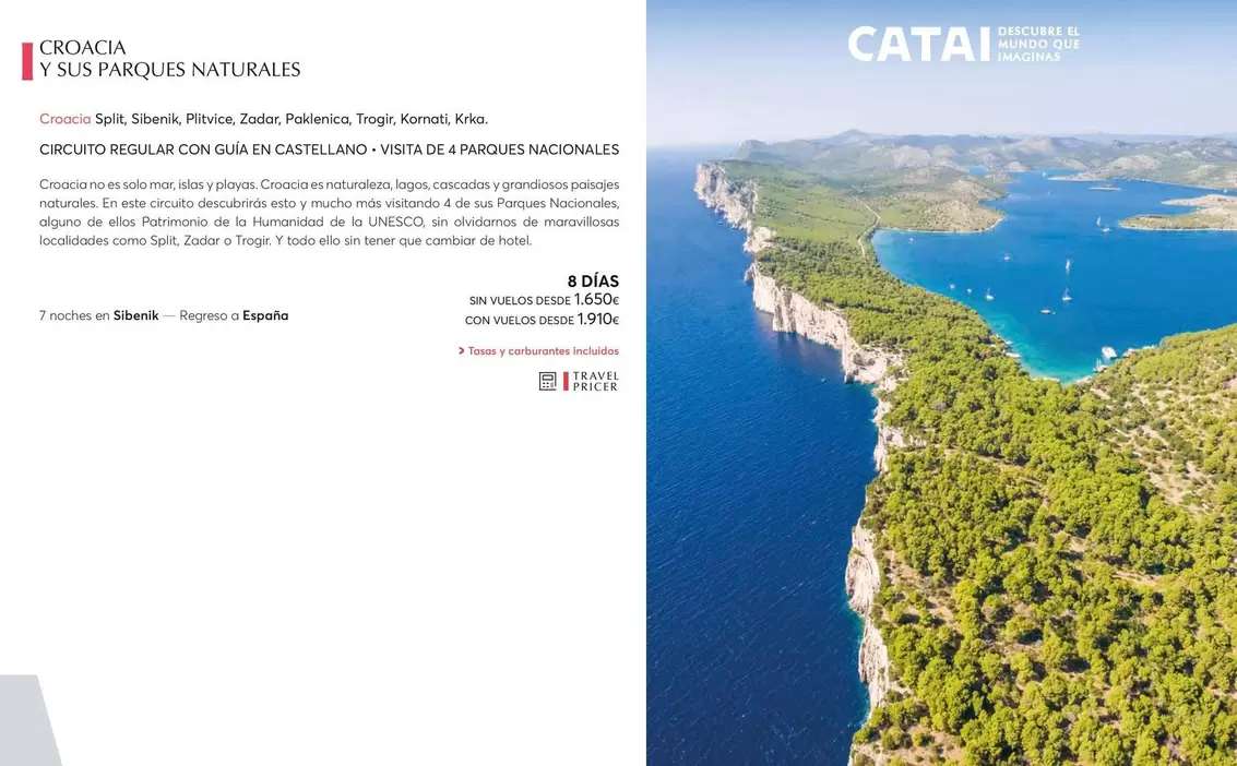 Oferta de Croacia Y Sus Parques Naturales por 16,5€ en Catai