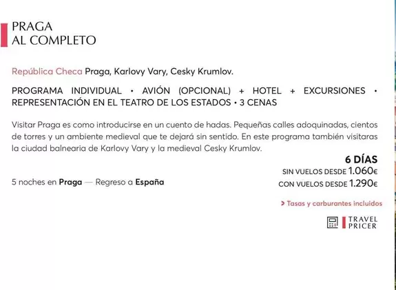 Oferta de Praga Al Completo por 1060€ en Catai