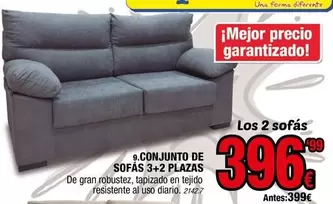 Oferta de Conjunto De Sofas 3+2 Plazas por 396,99€ en Rapimueble