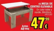 Oferta de Nordik - Mesa De Centro Elevable por 47,99€ en Rapimueble