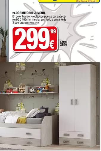 Oferta de Blanco - Dormitorio Juvenil por 299,99€ en Rapimueble