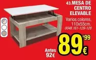 Oferta de Mesa De Centro Elevable por 89,99€ en Rapimueble