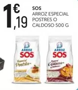 Oferta de Sos - Arroz Especial Postres O Caldoso por 1,19€ en Comerco Cash & Carry