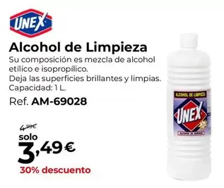 Oferta de Unex - Alcohol De Limpieza por 3,49€ en Staples Kalamazoo