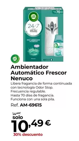 Oferta de Nenuco - Ambientador Automatico Frescor por 10,49€ en Staples Kalamazoo