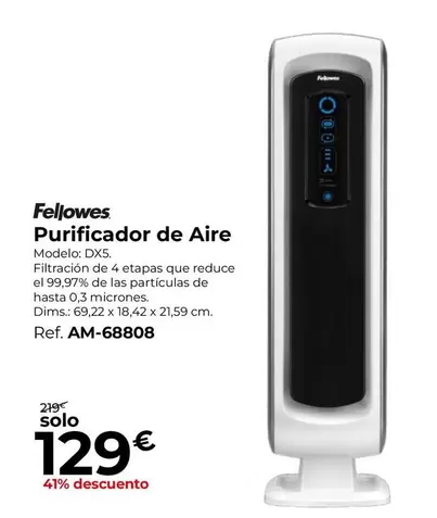 Oferta de Fellowes -  Purificador De Aire por 129€ en Staples Kalamazoo