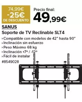 Oferta de Soporte De Tv Reclinable Slt4 por 49,99€ en Costco