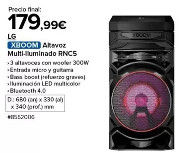 Oferta de LG - Altvavoz Multi-lluminado Rnc5 por 179,99€ en Costco