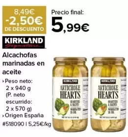 Oferta de Alcachofas Marinadas En Aceite por 5,99€ en Costco