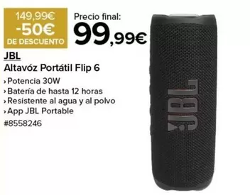 Oferta de JBL - Altavoz Portátil Flip 6 por 99,99€ en Costco