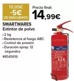 Oferta de Control - Extintor De Polvo por 14,99€ en Costco