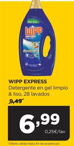 Oferta de WiPP Express - Detergente En Gel Limpio por 6,99€ en Alimerka