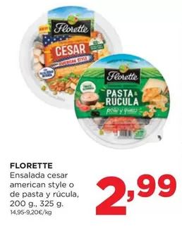 Oferta de Florette - Ensalada Cesar American Style O De Pasta Y Rucola por 2,99€ en Alimerka