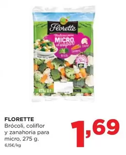 Oferta de Florette - Brócoli, Coliflor Y Zanahoria Para Micro por 1,69€ en Alimerka