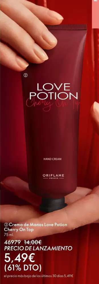 Oferta de Oriflame - Crema De Manos Love Potion Cherry On Top por 5,49€ en Oriflame