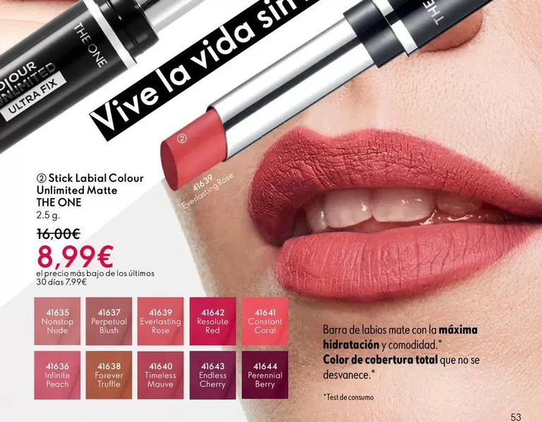 Oferta de One - Stick Labial Unlimited Matte por 8,99€ en Oriflame