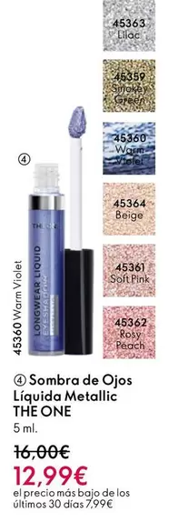 Oferta de One - Sombra De Ojos Liquida Metallic por 12,99€ en Oriflame