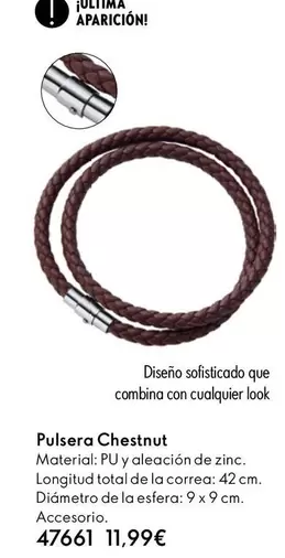 Oferta de Ultima - Pulsera Chestnut por 11,99€ en Oriflame