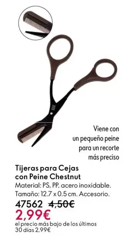 Oferta de Tijeras Para Cejas Con Peine Chestnut por 2,99€ en Oriflame