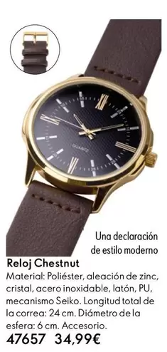 Oferta de Quartz - Reloj Chestnut por 34,99€ en Oriflame