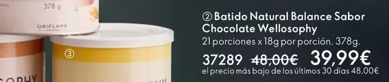 Oferta de Wellosophy - Batido Natural Balance Sabor Chocolate  por 39,99€ en Oriflame