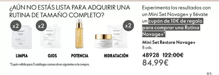 Oferta de Lista - Muñes Set Restor Novage+ por 84,99€ en Oriflame